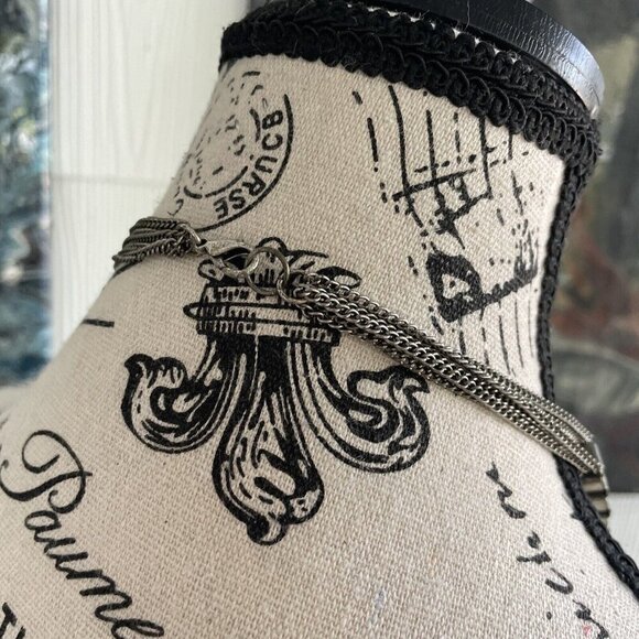 Vintage 35" Silver Tone Chain & Chain Link Necklace Versatile Look (D6) - Picture 4 of 7